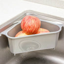 2 PCS Kitchen Vegetable Rack Household Sink Drain Rack Triangle Storage Hanger Free Punch Tray Hanging Basket(Gray)