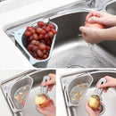 2 PCS Kitchen Vegetable Rack Household Sink Drain Rack Triangle Storage Hanger Free Punch Tray Hanging Basket(Gray)