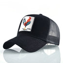 Cotton Embroidered Animal Baseball Cap(Black Cock)