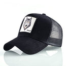 Cotton Embroidered Animal Baseball Cap(Black Wolf)