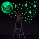 3 PCS AFG33003 Home Decoration Luminous Stars Moon PVC Stickers, Specification:Green Moon 20cm