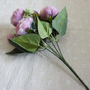 Beautiful Rose Peony Artificial Silk Flowers Small Bouquet Fores Home Party Spring Wedding Decoration Fake Flower(Pink and dark pink)