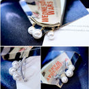 Anti Slip Pin Simple Pearl Brooch Women Accessories Cardigan Anti Wearing Pins Enamel Pin(Gold)