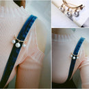 Anti Slip Pin Simple Pearl Brooch Women Accessories Cardigan Anti Wearing Pins Enamel Pin(Gold)
