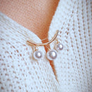 Anti Slip Pin Simple Pearl Brooch Women Accessories Cardigan Anti Wearing Pins Enamel Pin(Gold)