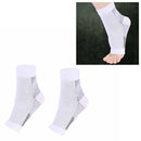 Adult Running Cycle Basketball Sports Outdoor Foot Angel Anti Fatigue Compression Foot Sleeve Sock, Size:S/M(White)