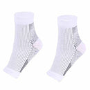 Adult Running Cycle Basketball Sports Outdoor Foot Angel Anti Fatigue Compression Foot Sleeve Sock, Size:S/M(White)