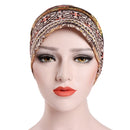 Women Summer Thin Cotton Printing Wild Sunproof Dual-purpose Hat Wrap Cap, Size:One Size(Blue)