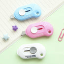 Cute Solid Mini Portable Knife Paper Cutter Razor Blade Office Stationery, Random Color Delivery