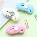 Cute Solid Mini Portable Knife Paper Cutter Razor Blade Office Stationery, Random Color Delivery