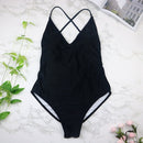 Women Swimwear Sexy High Cut One Piece Swimsuit Bathing Suit Female Monokini, Color:Black(L)