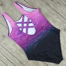 Female Sexy Swimsuit Vintage Swimwear High Neck Bandage Criss Cross Back Swimwear, Size:L(Red)