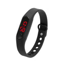 Delicate Sports Watches Rubber LED Women Mens Date Sports Bracelet Digital Wrist Watch(Black)