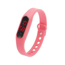Delicate Sports Watches Rubber LED Women Mens Date Sports Bracelet Digital Wrist Watch(Pink)