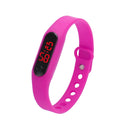 Delicate Sports Watches Rubber LED Women Mens Date Sports Bracelet Digital Wrist Watch(Rose rouge)