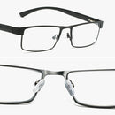 Simple Matel Frame Reading Glasses Hyperopia Eyeglasses +1.00D(Matte Black)