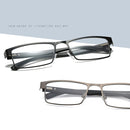 Simple Matel Frame Reading Glasses Hyperopia Eyeglasses +4.00D(Matte Black)