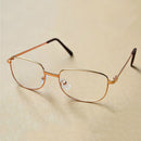 Full Metal Frame Resin Lenses Presbyopic Glasses Reading Glasses +1.00D(Gold)