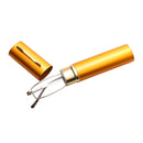 Reading Glasses Metal Spring Foot Portable Presbyopic Glasses with Tube Case +1.00D(Yellow )