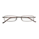 Reading Glasses Metal Spring Foot Portable Presbyopic Glasses with Tube Case +3.50D(Silver Gray )
