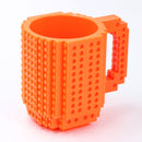 Building Blocks Design Creative Milk Mug Coffee Cup Build-on Brick Drinking Water Holder, Value:301-400ml(Orange)
