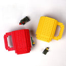 Building Blocks Design Creative Milk Mug Coffee Cup Build-on Brick Drinking Water Holder, Value:301-400ml(Orange)