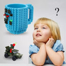 Building Blocks Design Creative Milk Mug Coffee Cup Build-on Brick Drinking Water Holder, Value:301-400ml(Orange)