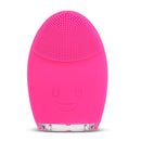 Mini Electric Face Cleansing Brush Rechargeable Silicone Facial Cleansing Deep Pore Cleaning Water-Resistant Vibrating Massager(Rose Red)