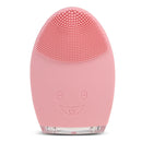 Mini Electric Face Cleansing Brush Rechargeable Silicone Facial Cleansing Deep Pore Cleaning Water-Resistant Vibrating Massager(Light Pink)