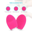 Mini Electric Face Cleansing Brush Rechargeable Silicone Facial Cleansing Deep Pore Cleaning Water-Resistant Vibrating Massager(Light Pink)