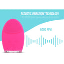 Mini Electric Face Cleansing Brush Rechargeable Silicone Facial Cleansing Deep Pore Cleaning Water-Resistant Vibrating Massager(Light Pink)