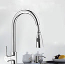 Kitchen Pull-out Faucet Hot And Cold Home 304 Stainless Steel Retractable Rotating Faucet, Style:Plating 304