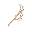 3 PCS Vintage Tree Branch Hair Clips Girls Alloy Hairpins, Length: 7.8 cm(Gold)