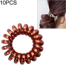 10 PCS Multicolor Elastic Hair Bands Spiral Shape Ponytail Hair Ties Rubber Band Hair Rope Telephone Wire Hair Accessories(Coffee)
