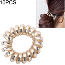 10 PCS Multicolor Elastic Hair Bands Spiral Shape Ponytail Hair Ties Rubber Band Hair Rope Telephone Wire Hair Accessories(Gold)