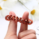 10 PCS Multicolor Elastic Hair Bands Spiral Shape Ponytail Hair Ties Rubber Band Hair Rope Telephone Wire Hair Accessories(Gold)