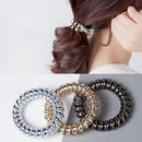 10 PCS Multicolor Elastic Hair Bands Spiral Shape Ponytail Hair Ties Rubber Band Hair Rope Telephone Wire Hair Accessories(Silver)