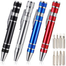 8 In 1 Multifunctional Mini Aluminum Tool Pen Screwdriver Set(Blue)
