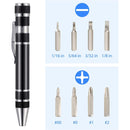 8 In 1 Multifunctional Mini Aluminum Tool Pen Screwdriver Set(Red)