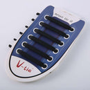 12 PCS / Set Creative Unisex Women Men Athletic Running No Tie Shoelaces Elastic Silicone Shoe Lace for All Sneakers(Black)