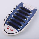 12 PCS / Set Creative Unisex Women Men Athletic Running No Tie Shoelaces Elastic Silicone Shoe Lace for All Sneakers(Black)