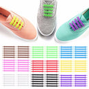 12 PCS / Set Creative Unisex Women Men Athletic Running No Tie Shoelaces Elastic Silicone Shoe Lace for All Sneakers(White)