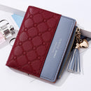 Cute Fashion Purse Leather Long Zip Wallet Coin Card Holder Soft Leather Phone Card Female Clutch(Red)