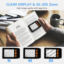 3.5 Inch 2X-25X High-Definition Handheld Magnifying Glass Electronic Vision Aid(Black)