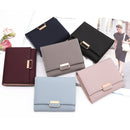 Luxury Wallet Female Leather Women Leather Purse Plaid Wallet Ladies Hot Change Card Holder Coin Small Purses for Girls(Light blue)