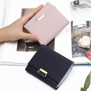 Luxury Wallet Female Leather Women Leather Purse Plaid Wallet Ladies Hot Change Card Holder Coin Small Purses for Girls(Royal blue)
