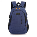 Unisex Waterproof Polyester Backpack School Bag Casual Business Laptop Backpack(Dark Blue)
