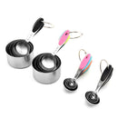 5 in 1 Stainless Steel Measuring Spoon Set Coffee Spoon Baking Kitchen Gadget, Style:Measuring Cup(Black)