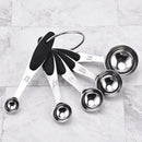 5 in 1 Stainless Steel Measuring Spoon Set Coffee Spoon Baking Kitchen Gadget, Style:Measuring Spoon(Black)