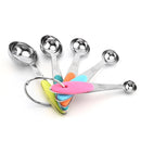 5 in 1 Stainless Steel Measuring Spoon Set Coffee Spoon Baking Kitchen Gadget, Style:Measuring Spoon(Color)